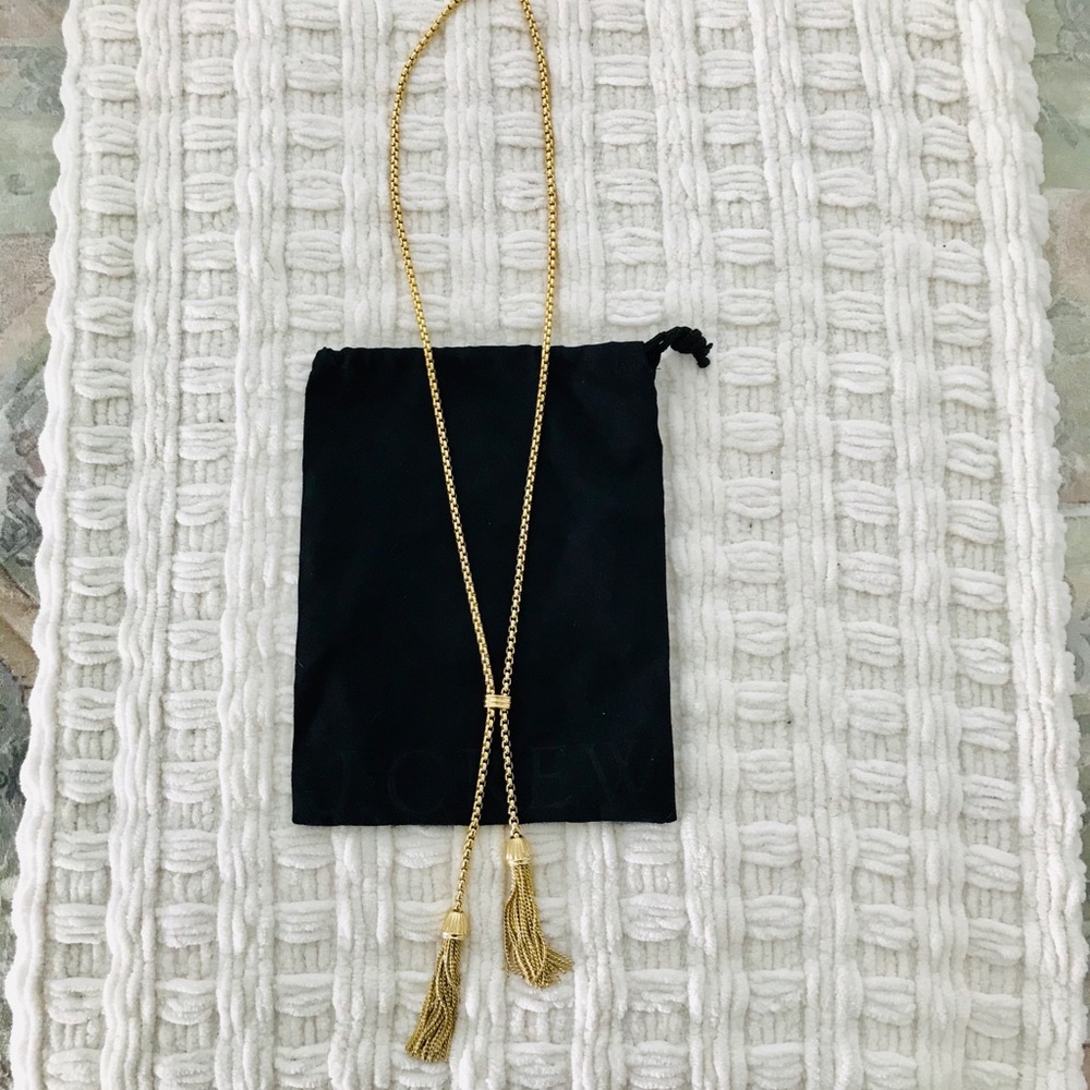 Jcrew gold tassel necklace, never worn!